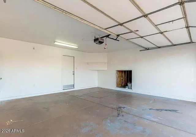 a view of a garage