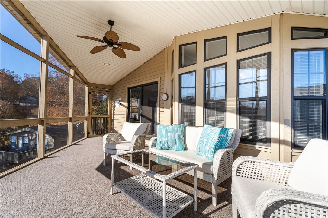 Screened in porch for morning coffee and quiet days.