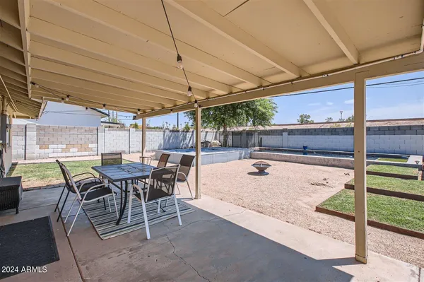 a outdoor space with a sitting space