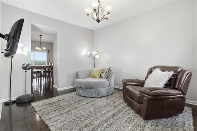 a living room with furniture