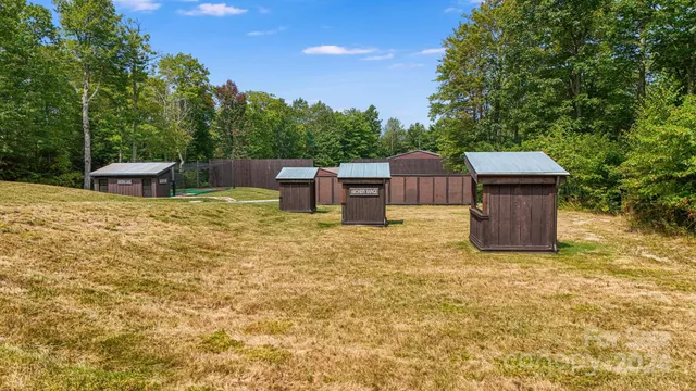 a view of an outdoor space with swimming pool