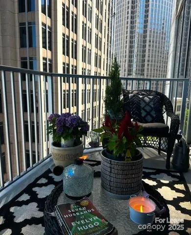 a outdoor space with lots of potted plants