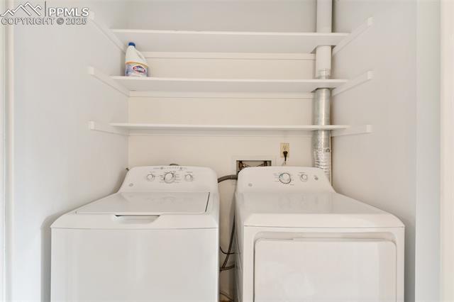 4926 Castledown Road Colorado Springs, CO 80917 - Photo 28 of 35 The washer and dryer, located upstairs, is convenient to the bedrooms!