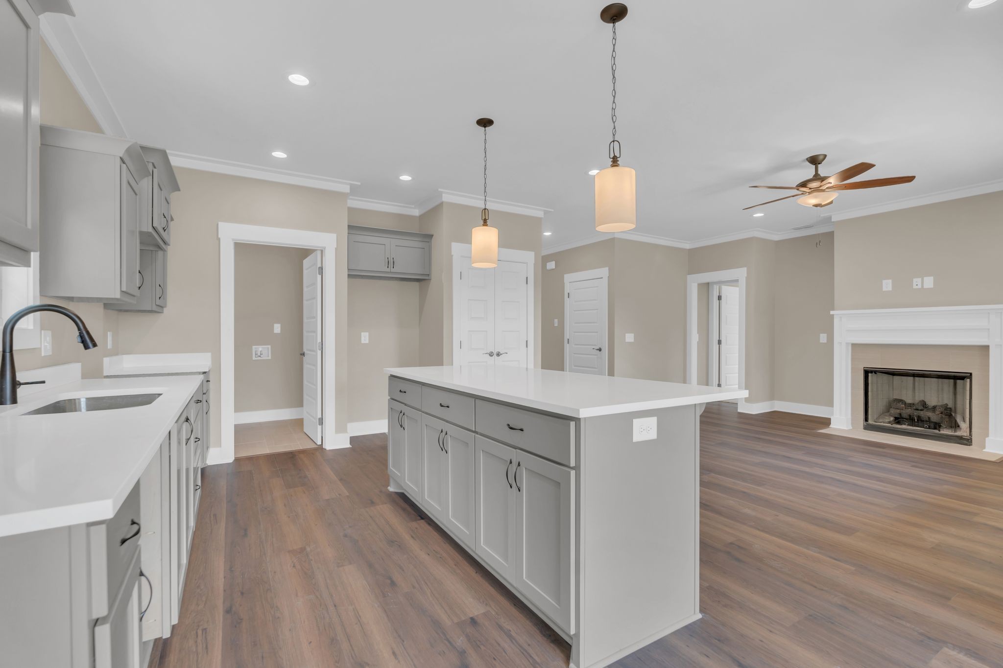 1170 Rimrock Road Smyrna, TN 37167 - Photo 13 of 33 a large kitchen with granite countertop a stove a sink a refrigerator and a fireplace