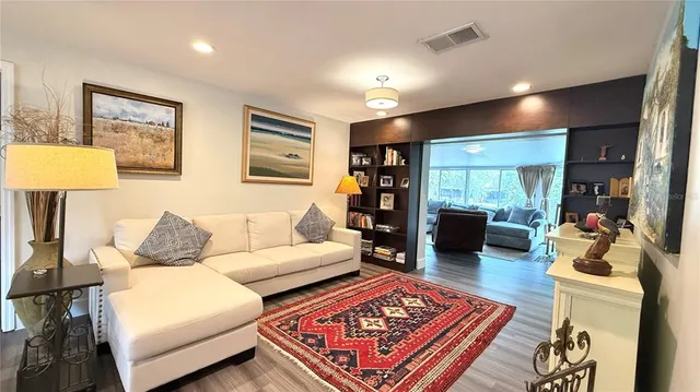 a living room with furniture and a couch