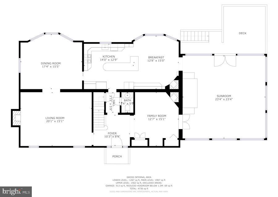 9409 Brooke Drive Bethesda, MD 20817 - Photo 45 of 47 Main level floor plan