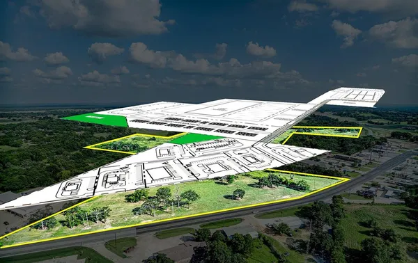 an aerial view of lake