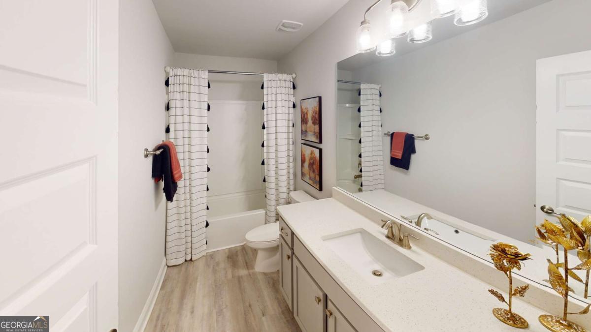 0 Maple Lane Williamson, GA 30292 - Photo 17 of 30 a bathroom with a sink a mirror and shower