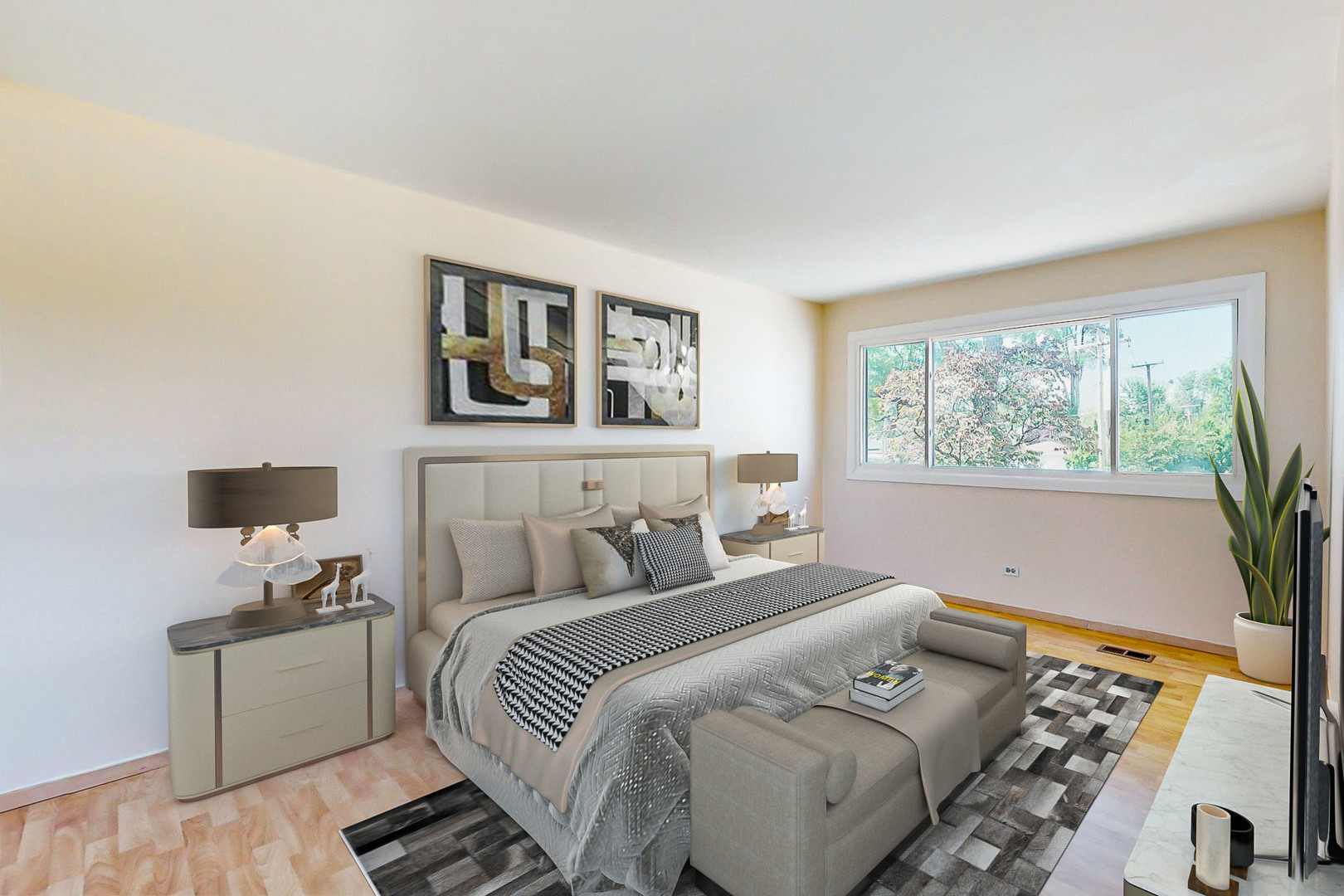 1009 Spring Mill Drive Hoffman Estates, IL 60169 - Photo 13 of 35 a bedroom with a large bed and a window