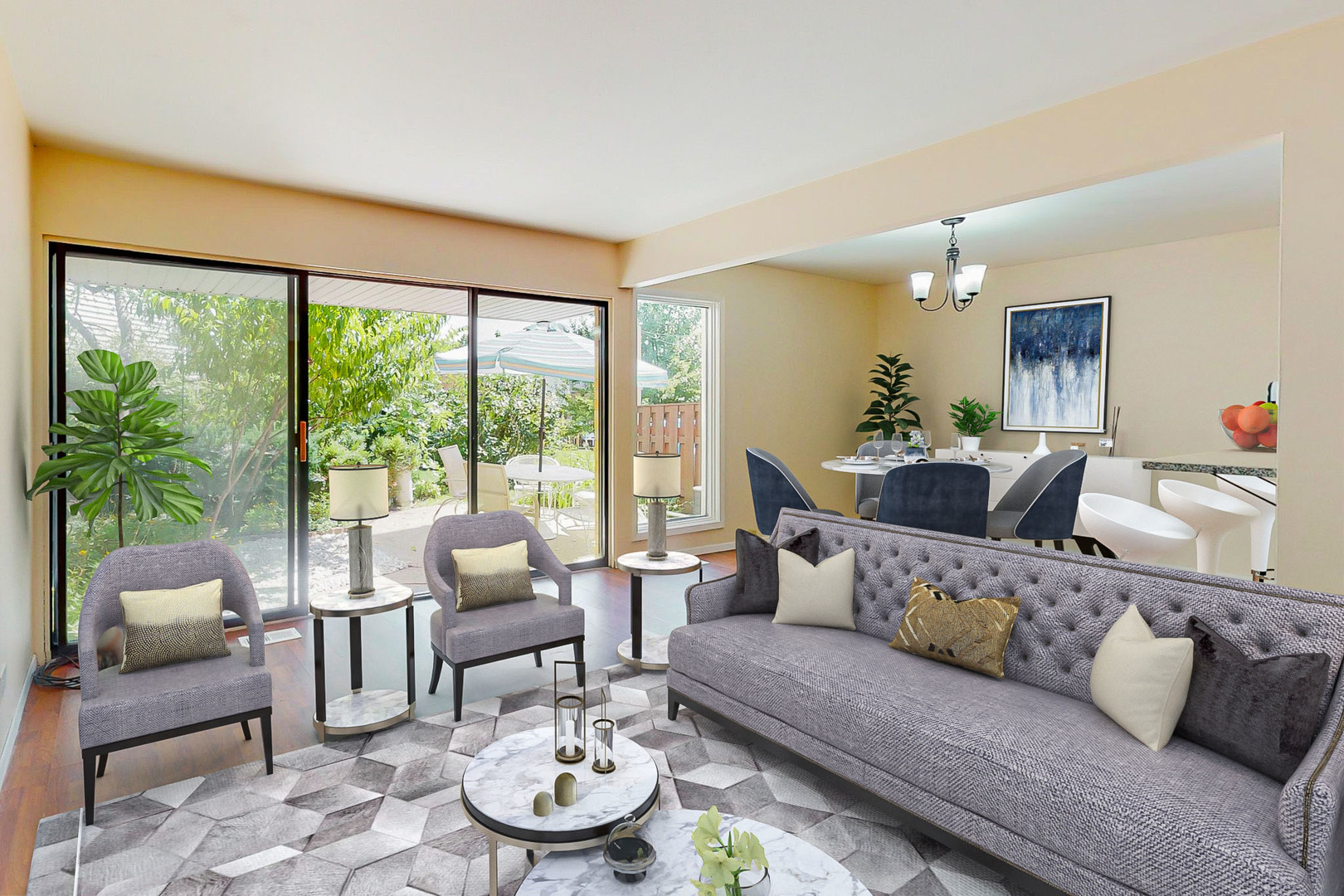 1009 Spring Mill Drive Hoffman Estates, IL 60169 - Photo 18 of 35 a living room with furniture and a large window