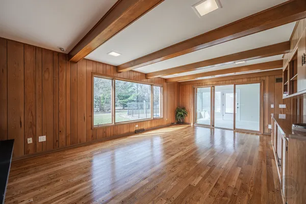 an empty room with a window