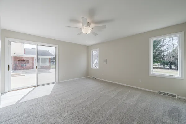 a view of a room with an empty space