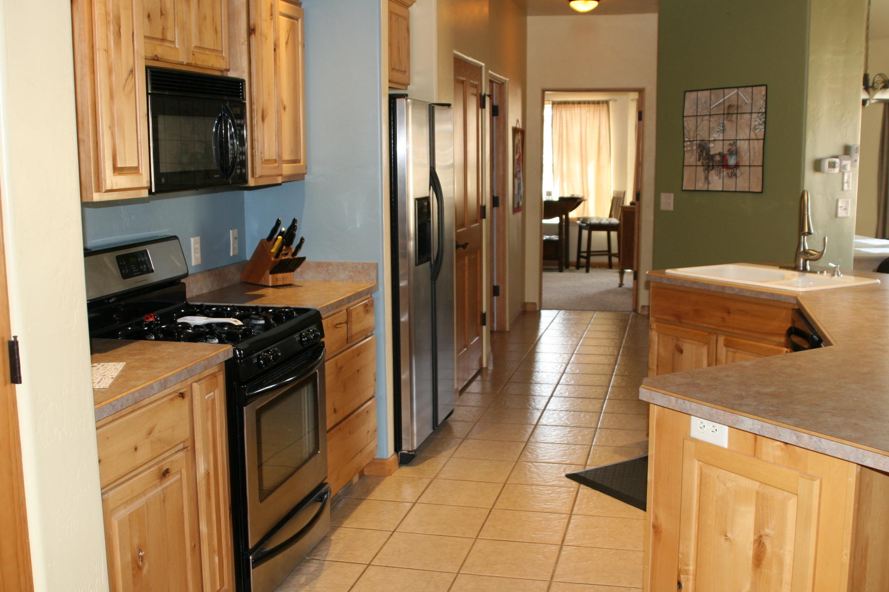 407 Kismet Street, Unit NO # Ridgway, CO 81432 - Photo 9 of 34 a kitchen with stainless steel appliances granite countertop a stove a sink and a refrigerator