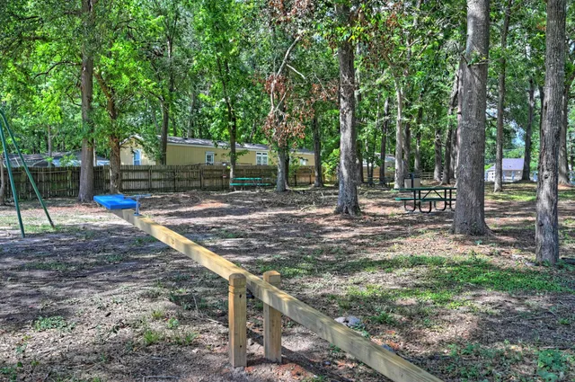 a view of a park with tree