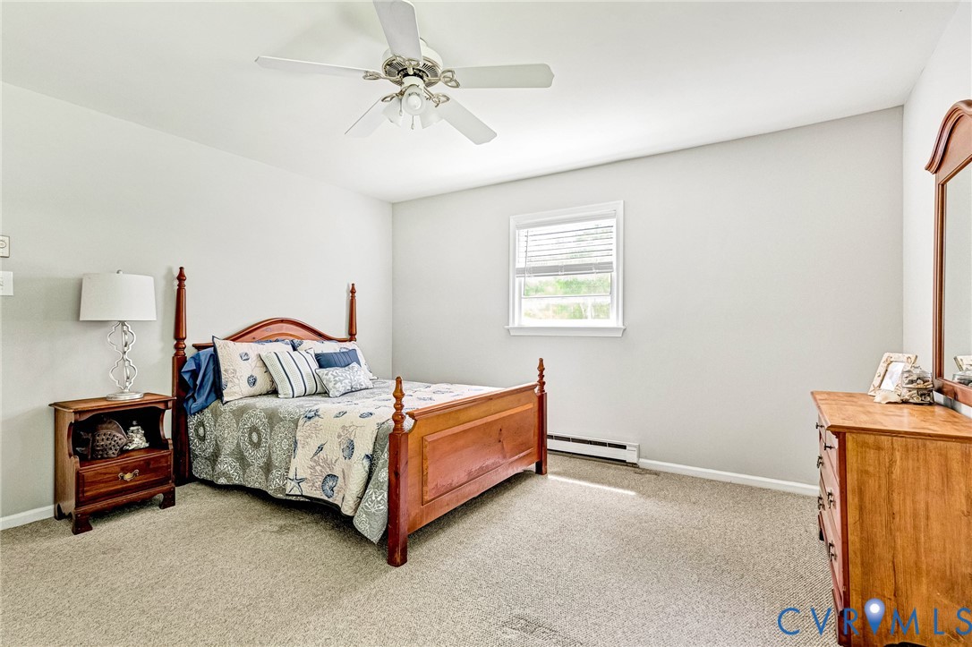 635 River Oaks Road Center Cross, VA 22437 - Photo 33 of 63 Carpeted room featuring a ceiling fan with integra