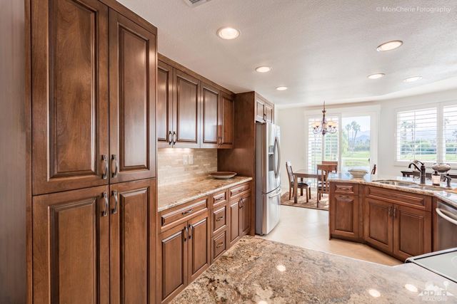 a kitchen with lots of counter top space