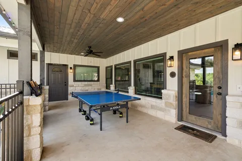 a large white room with a large window