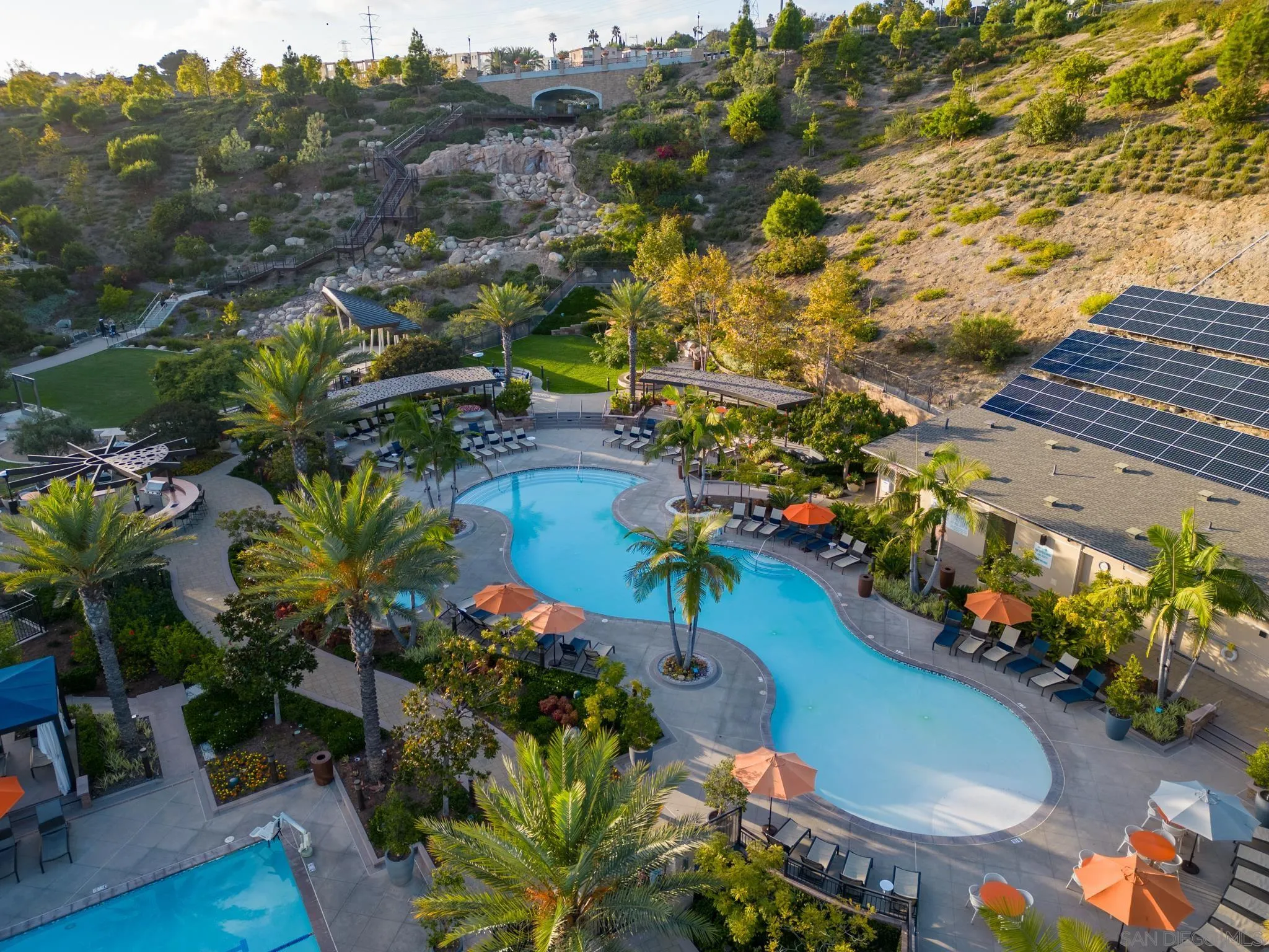 8347 Ridge Court San Diego, CA 92108 - Photo 45 of 63 an aerial view of a house yard and swimming pool