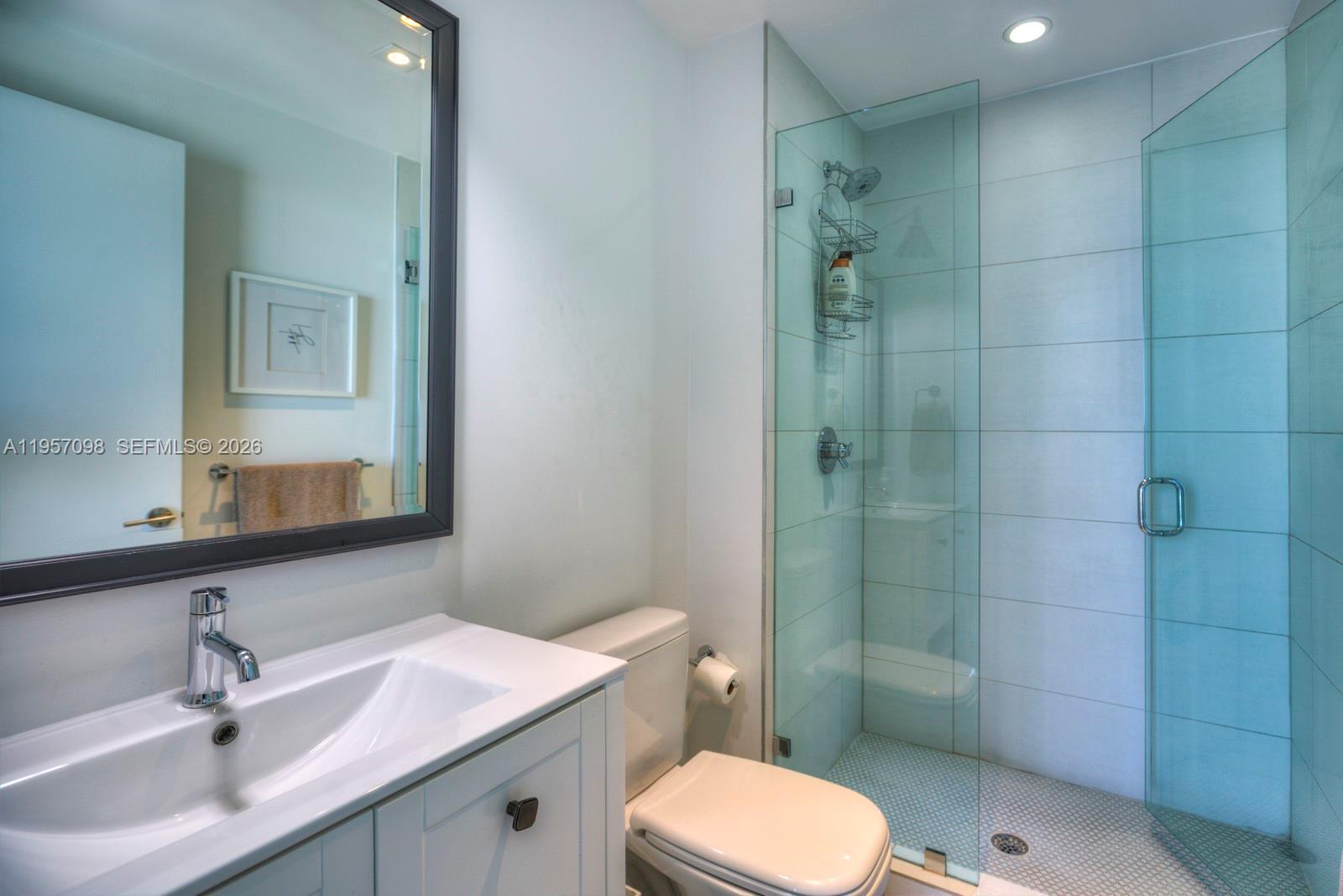 2900 Northeast 7th Avenue, Unit 3701 Miami, FL 33137 - Photo 17 of 23 a bathroom with a sink a toilet and shower