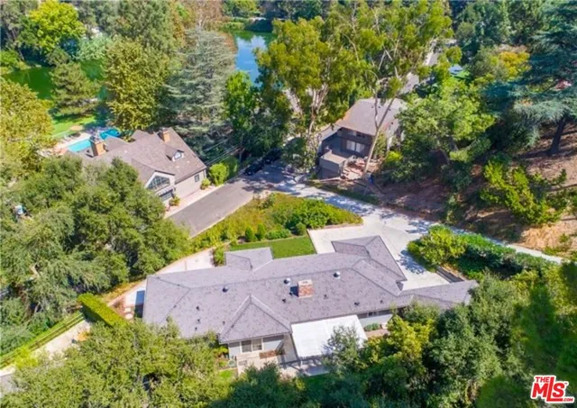 an aerial view of a house