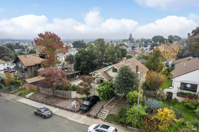 an aerial view of a city