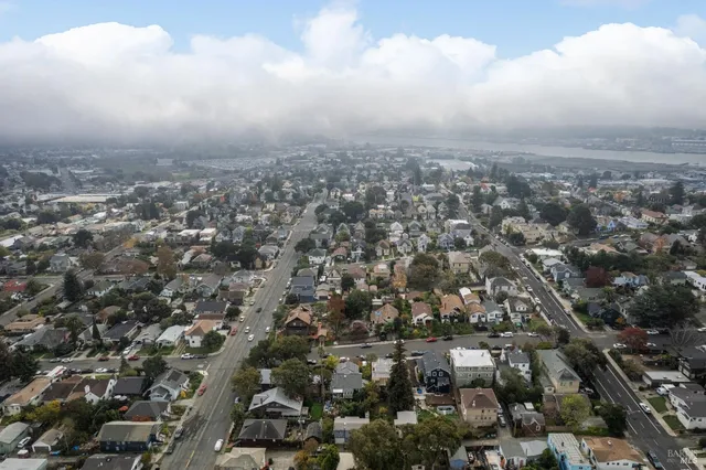 an aerial view of multiple house
