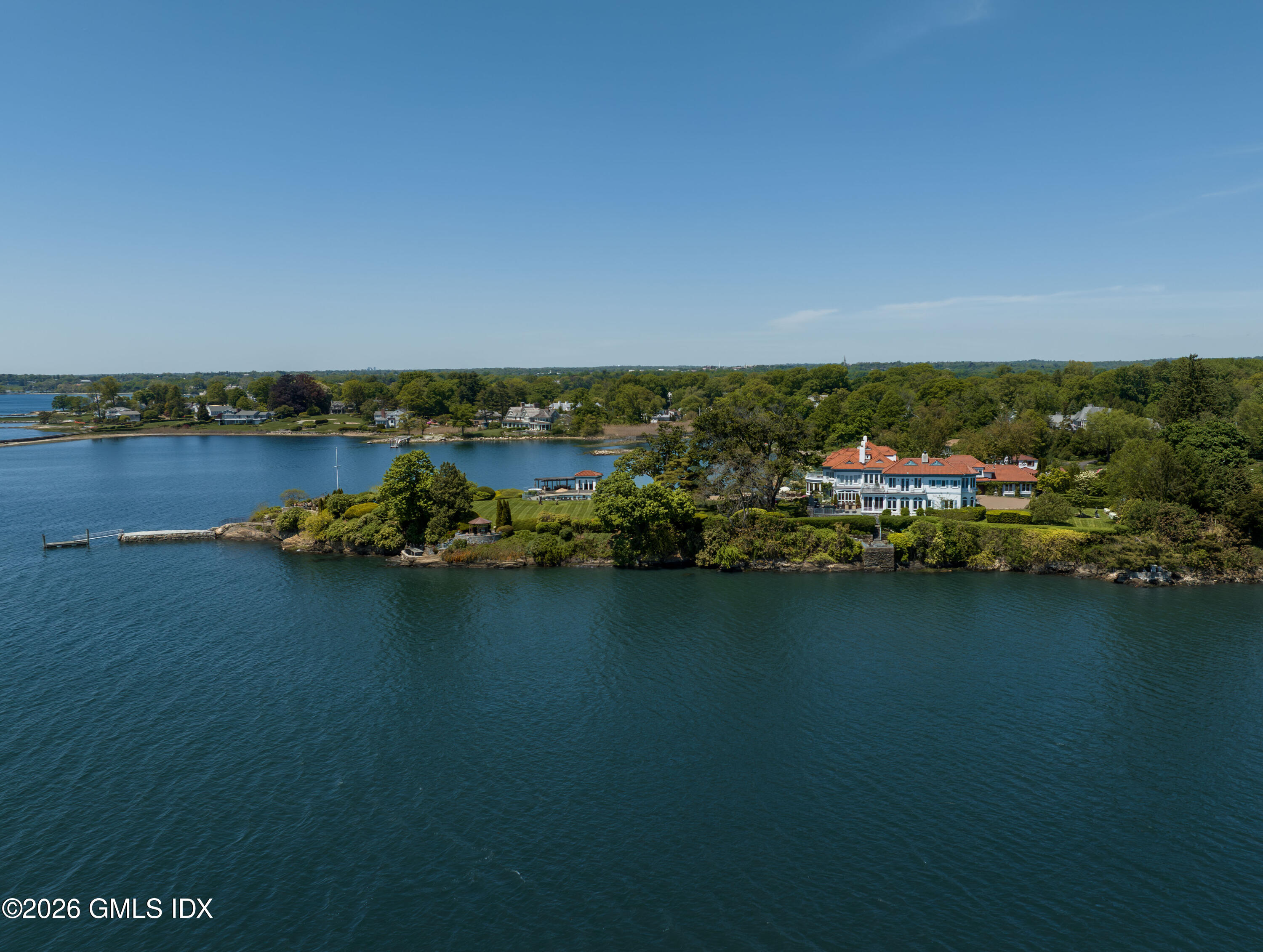 108 Cedar Cliff Road Riverside, CT 06878 - Photo 4 of 49 an aerial view of ocean and residential houses with outdoor space