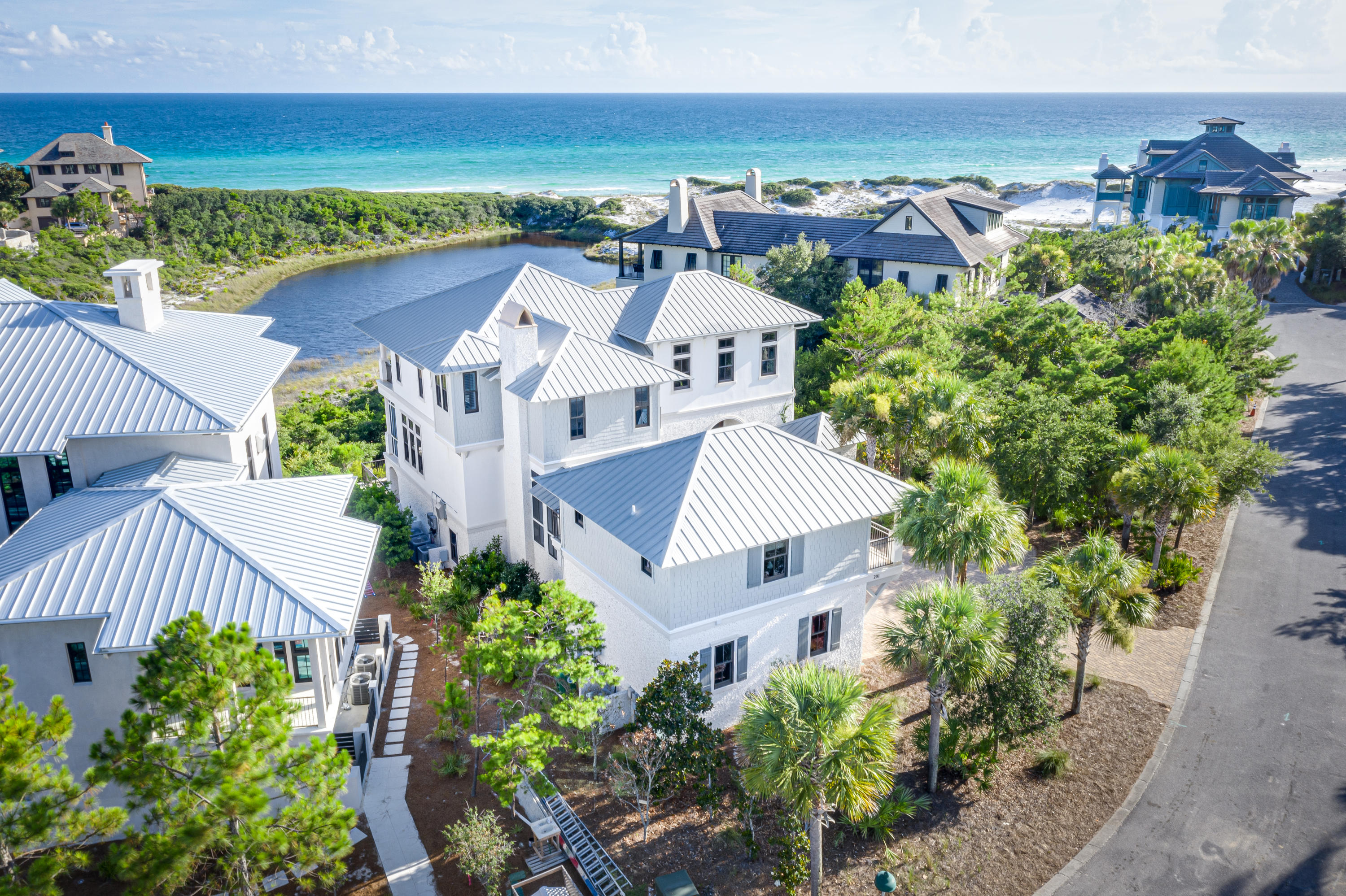 201 West Bermuda Drive Santa Rosa Beach, FL 32459 - Photo 3 of 56 an aerial view of a house with a garden