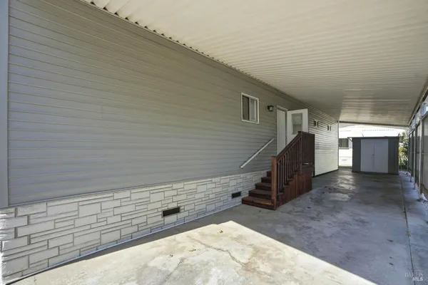 a view of a house with a garage