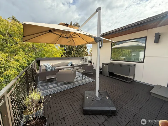 a view of outdoor space with seating area