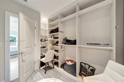 a view of workspace with wooden floor