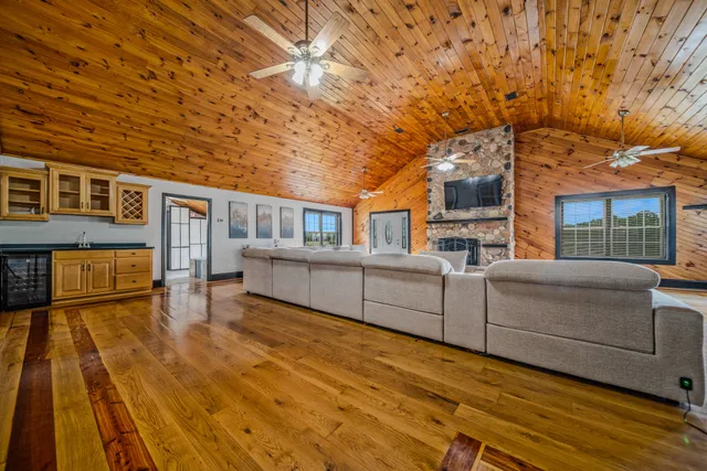 a view of a house with wooden floor