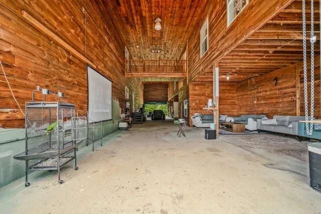 a dining room with wooden floor