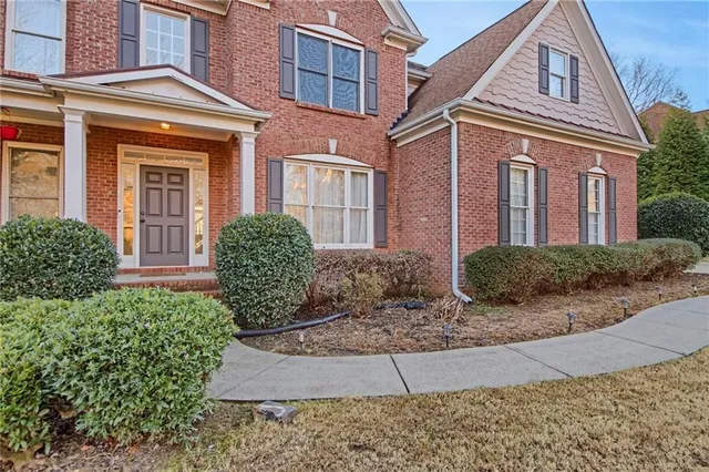 front view of a brick house