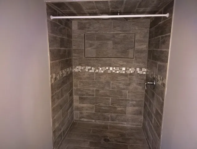 a bathroom with a shower