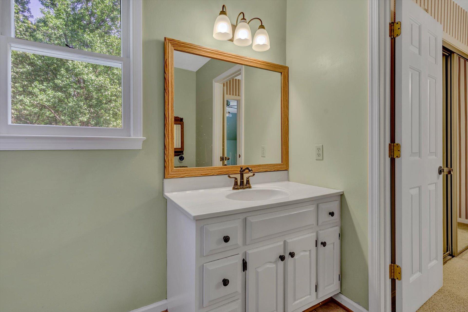 43 Nottingham Lane Blue Ridge, VA 24064 - Photo 36 of 51 a bathroom with a sink vanity and a mirror