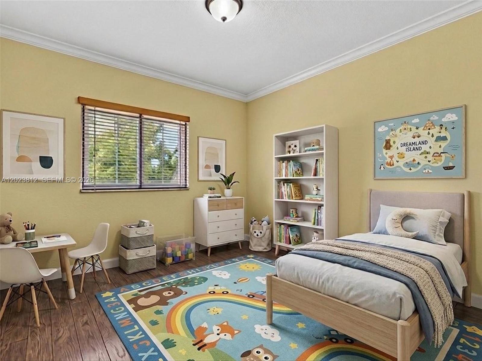 2864 Southwest 138th Path Miami, FL 33175 - Photo 29 of 40 a bedroom with a bed and wooden floor