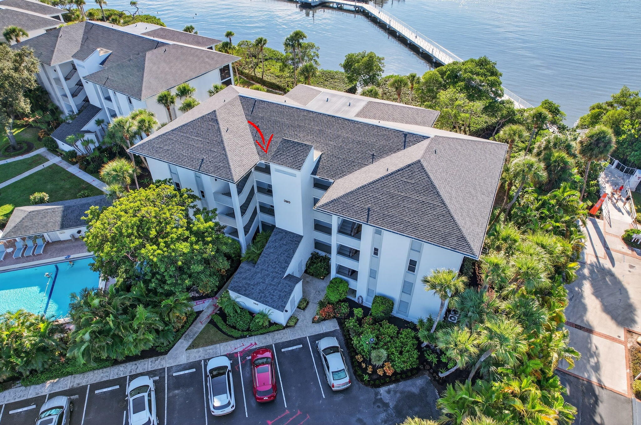 390 Northeast Edgewater Drive, Unit 403 Stuart, FL 34996 - Photo 36 of 46 an aerial view of a house