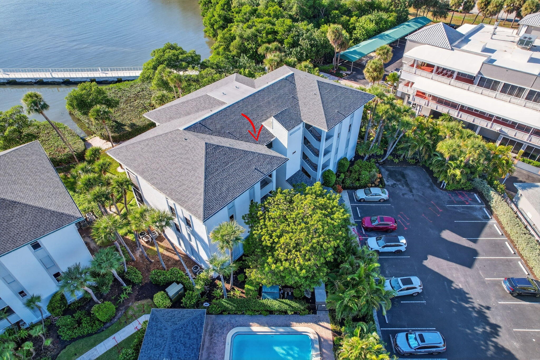 390 Northeast Edgewater Drive, Unit 403 Stuart, FL 34996 - Photo 37 of 46 an aerial view of a house