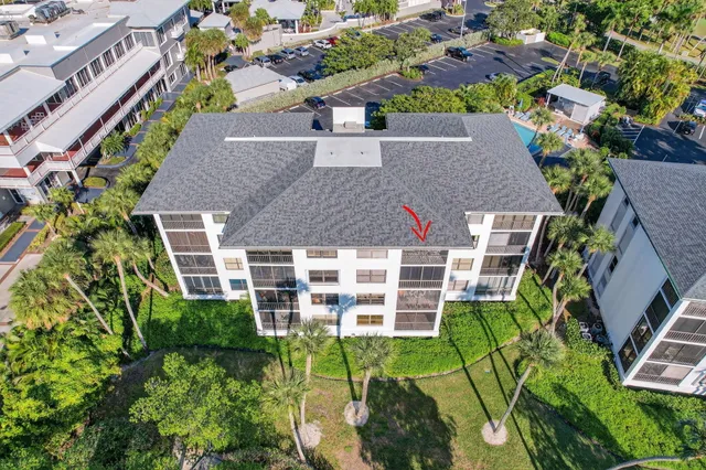 an aerial view of a house