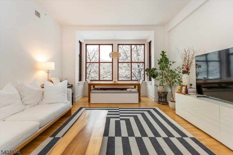 85 Park Avenue, Unit 205 Glen Ridge, NJ 07028 - Photo 7 of 37 a living room with a balcony furniture and a potted plant