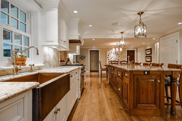 57 Damien Road Wellesley, MA 02481 - Photo 6 of 30 a large kitchen with stainless steel appliances granite countertop a large kitchen island and a sink