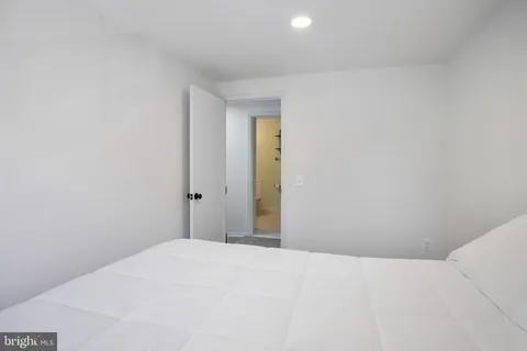 a bedroom with a bed