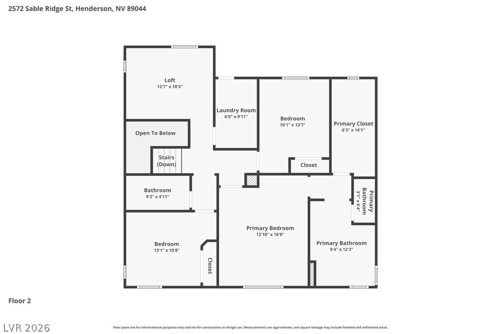 2572 Sable Ridge Street Henderson, NV 89044 - Photo 81 of 83 Upstairs Floor Plan