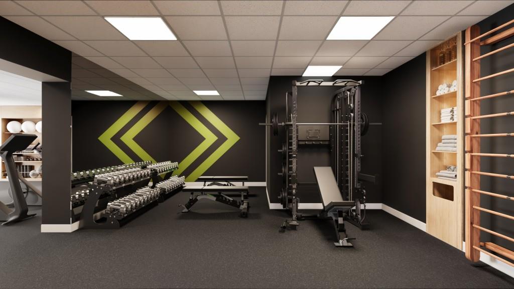 2460 Peachtree Road Northeast, Unit 514 Atlanta, GA 30305 - Photo 28 of 36 a view of a room with gym equipment