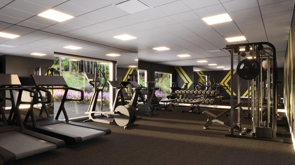 2460 Peachtree Road Northeast, Unit 514 Atlanta, GA 30305 - Photo 29 of 36 a view of a room with gym equipment