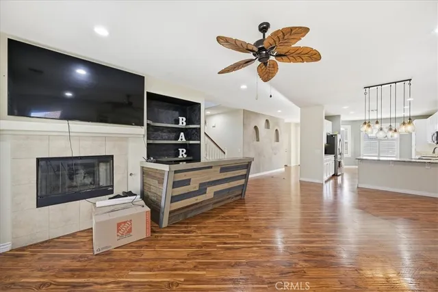 a view of living room with furniture and flat screen tv
