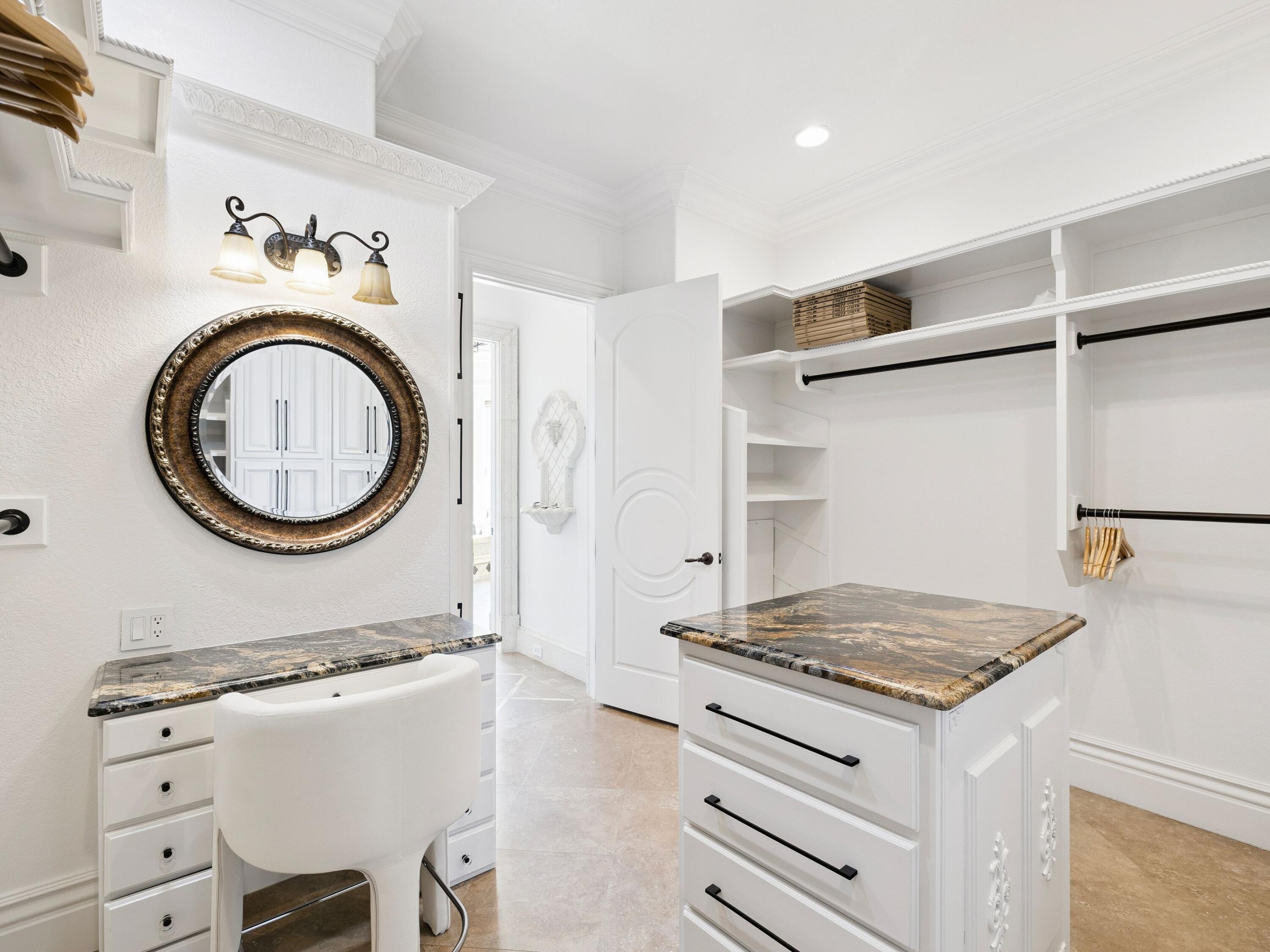 30 Pelican Circle Inlet Beach, FL 32461 - Photo 28 of 48 a bathroom with a granite countertop sink and a mirror