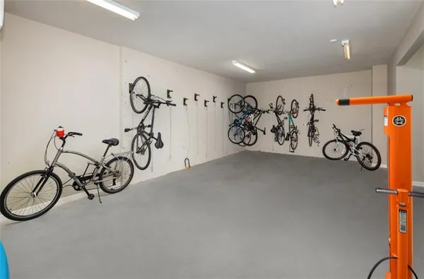 a view of an bike storage
