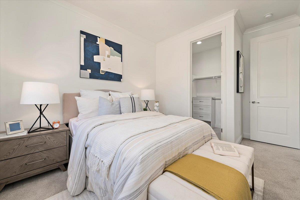 3003 Marcelli Circle Los Altos, CA 94022 - Photo 14 of 21 a bedroom with a bed and a lamp